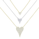 ADELLE STERLING SILVER PAVE HEART PENDENT NECKLACE